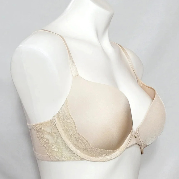 34D Gilligan O'Malley Favorite Plunge Push Up Underwire Bra Mochachino Nude NWT - Picture 2 of 3